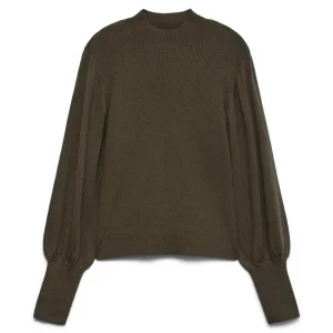 Vmhollykaris Ls Funnelneck Pullover Boo Grønn