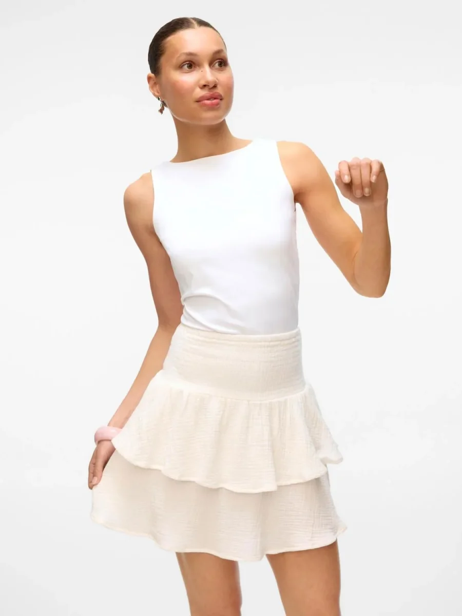 Vmnatali Hw Smock Short Skirt Wvn Noos Hvit - Image 5
