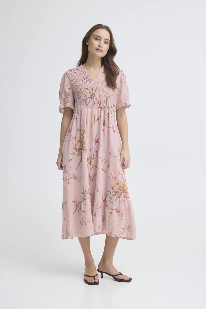 Sbalexa G Long Flo Dress Rosa - Image 3