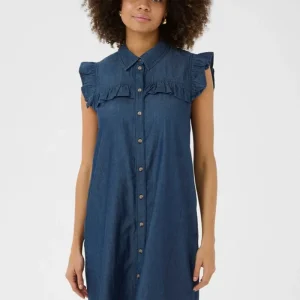 Culture CUaurelia Short Dress Dark Blue Wash
