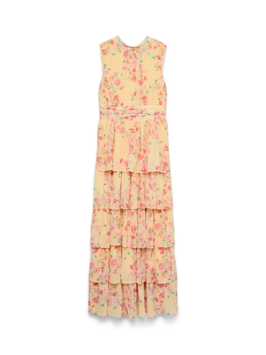 Vmserena Sl Long Frill Dress Wvn Gul