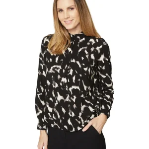 B. Copenhagen Bluse m/mønster Sort