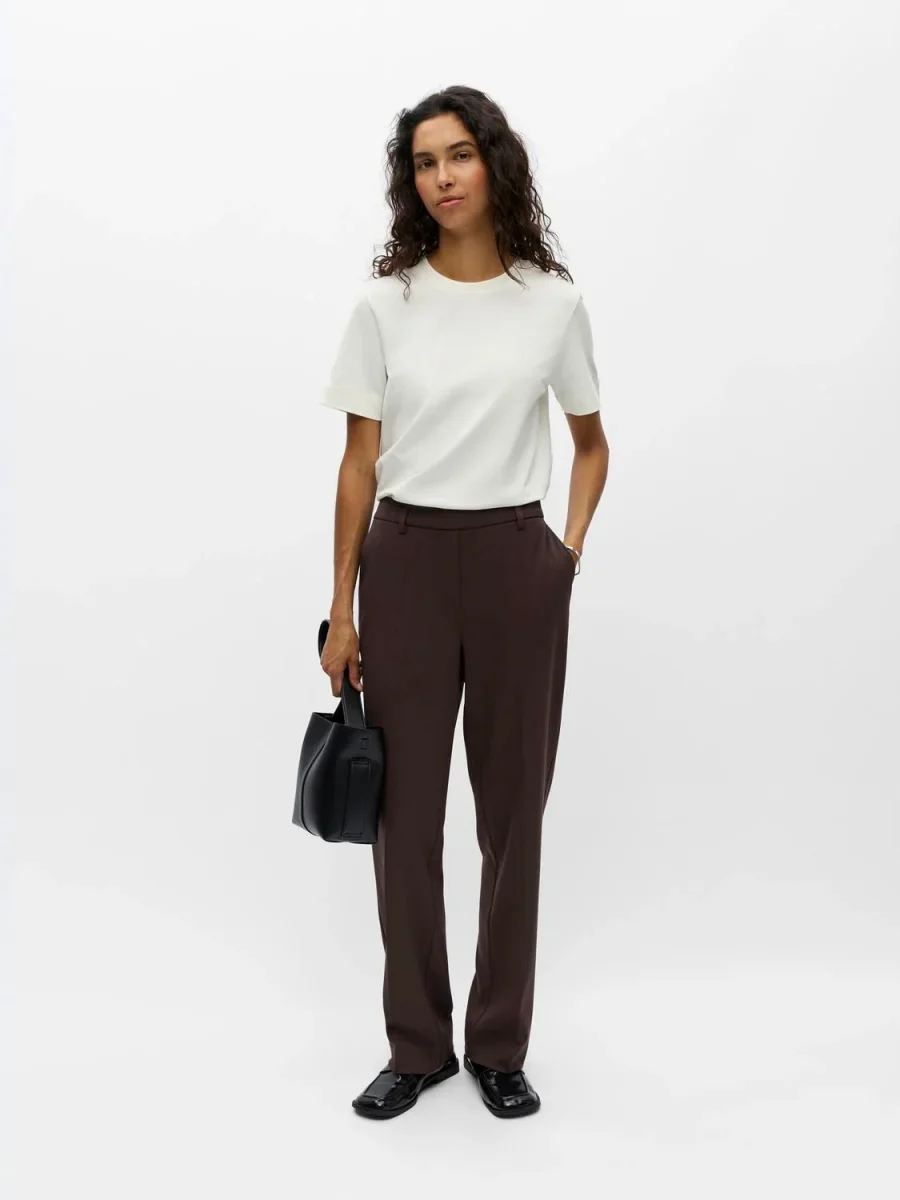 Objlisa Mw Straight Pant Noos Brun - Image 3