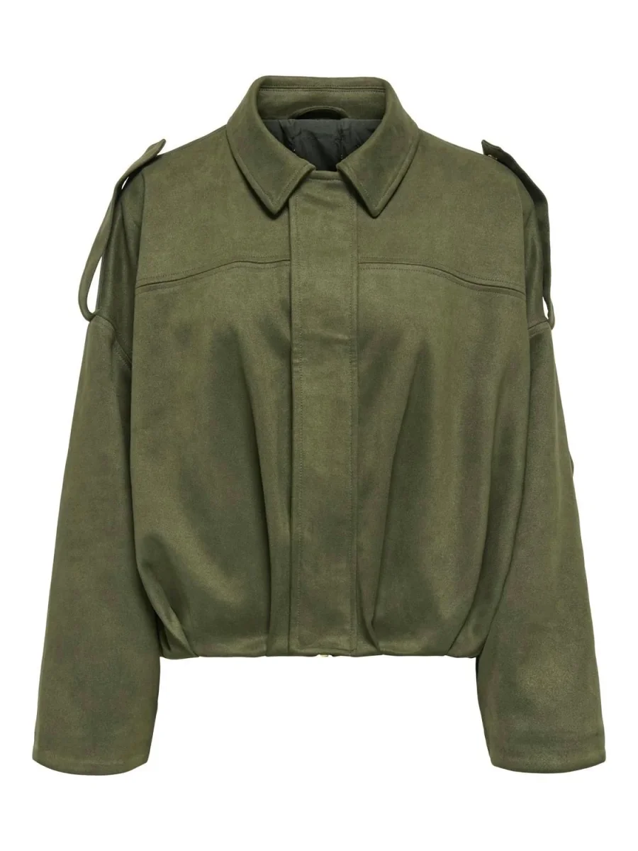 Onlmoon-Stina Faux Suede Bomber Pnt Noos Grønn - Image 2