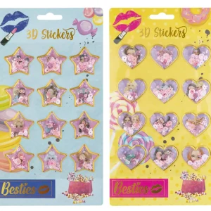 Besties 3D Klistremerker m/glitter (1 stk assortert)