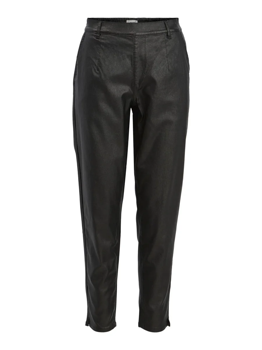OBJBELLE LISA COATED PANT NOOS Sort