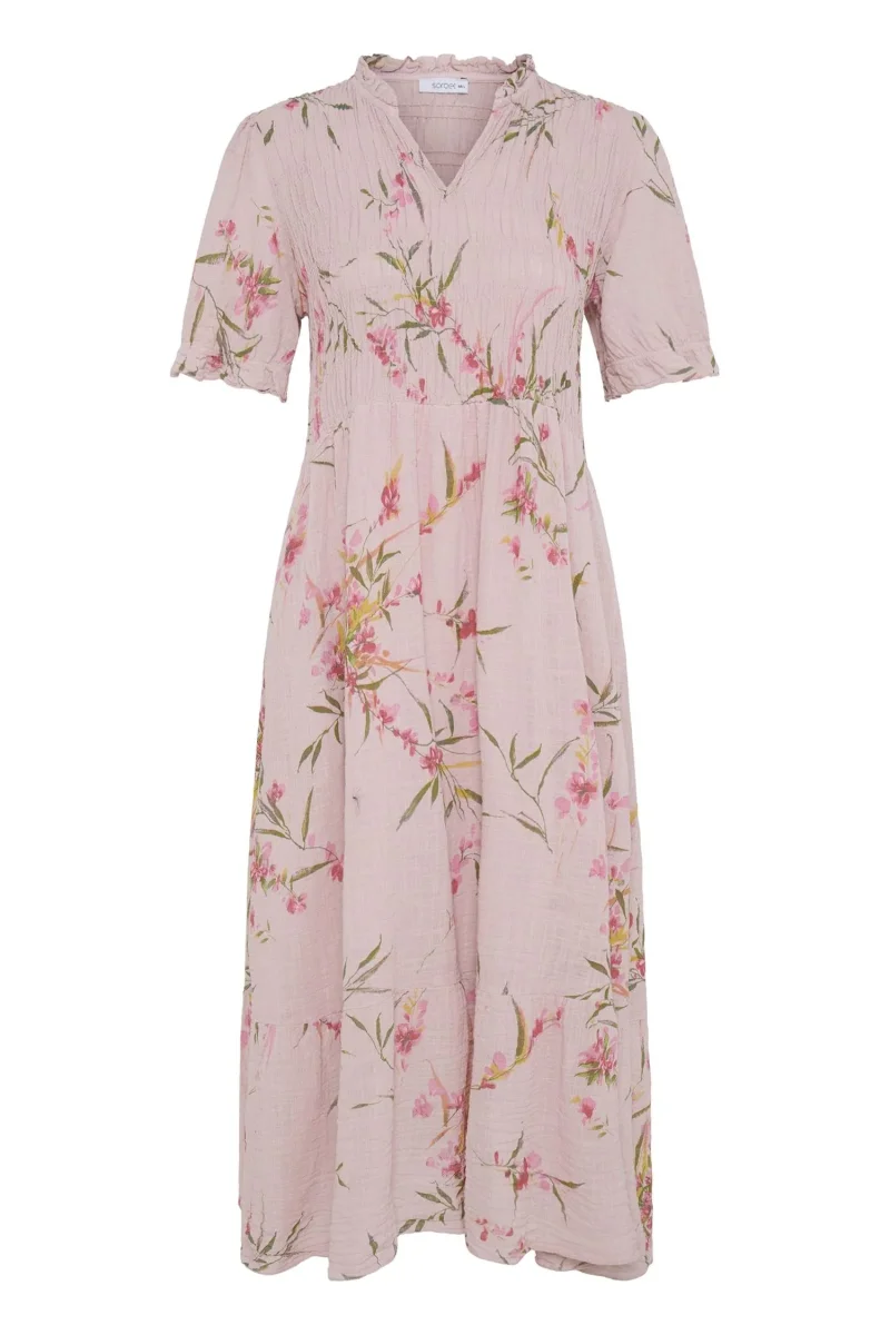 Sbalexa G Long Flo Dress Rosa