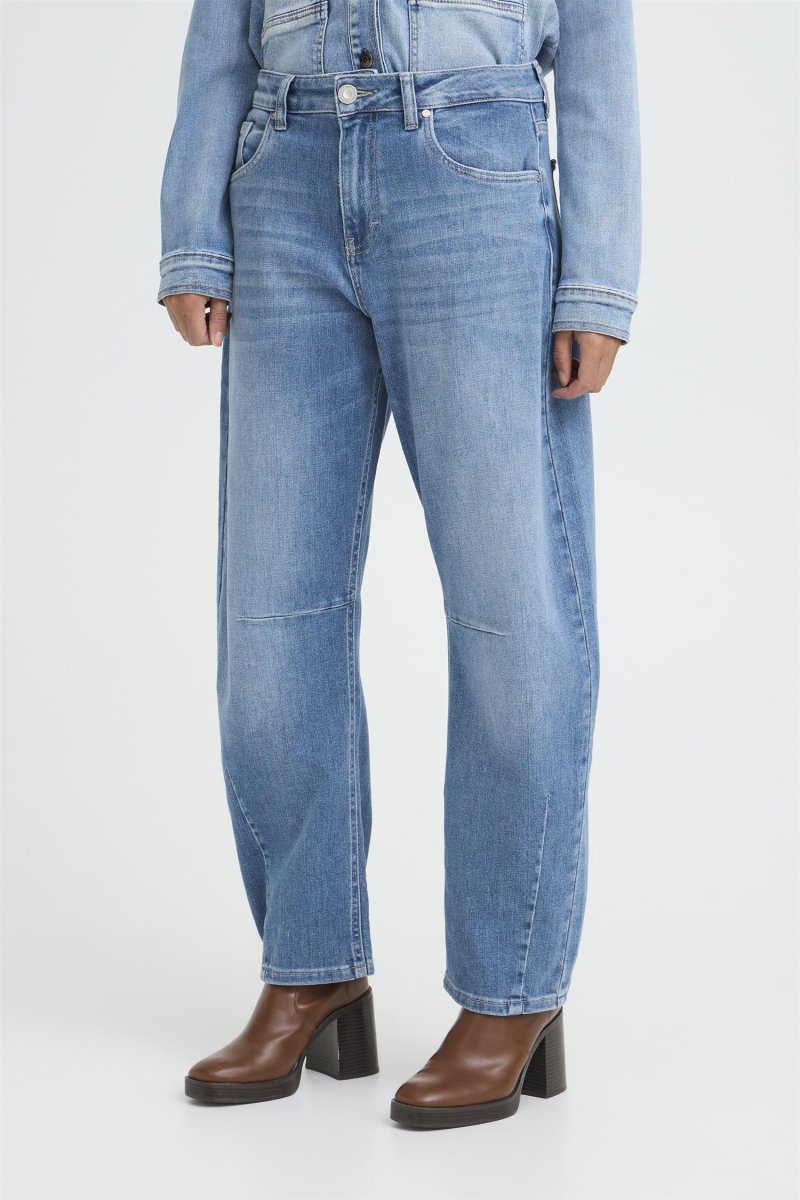 Pzanni Hw Jeans Barrel Leg Blå