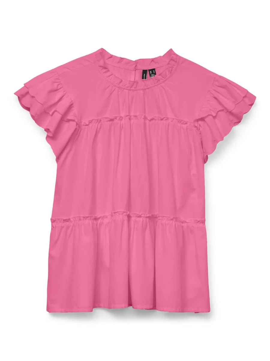 Vmisolde Sl O-Neck Frill Top Wvn Exp Sb2 Rosa - Image 2