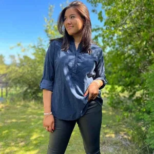 Skjortebluse Cord Marine