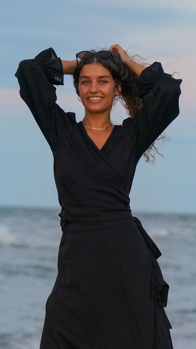 Knytetopp i svart bomull - Linnea omslagstopp - Image 8